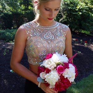 Two piece size 0 prom dress (worn once)